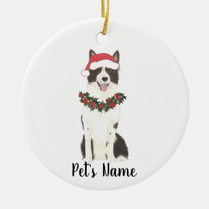 Bordure personnalisée Collie Ornement en céramique