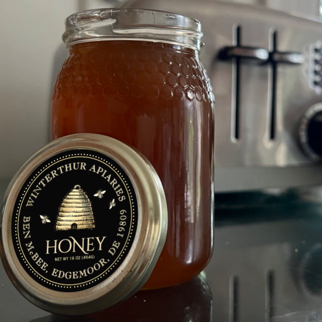 Bordure pointillée du Étiquette de pot de miel noi (Créateur téléchargé)