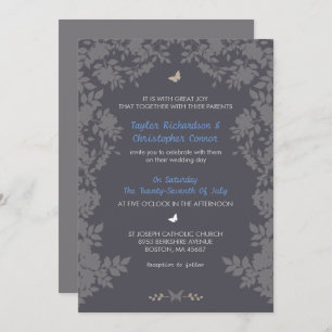 Bordure romantique de fleurs   Invitations de mari