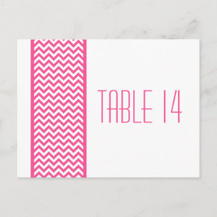 Bordure rose Chevron Numéro de table Carte postale
