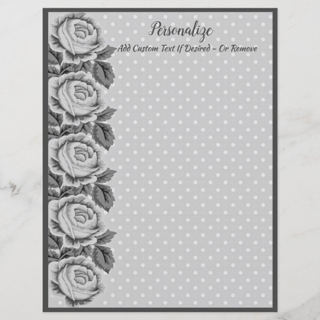 Bordure Rose Pois chic & shabby gris & blanc (Devant)