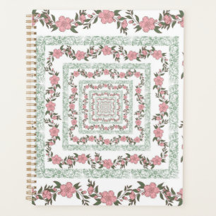 Bordure rose verte Retro Y2K les années 70 Motif d