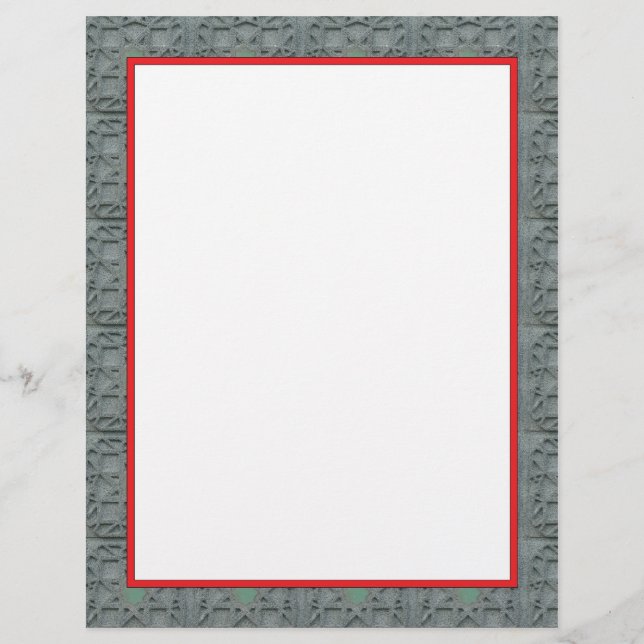 Bordure rouge et gris en-tête 8,5 po x 11 po (Devant)