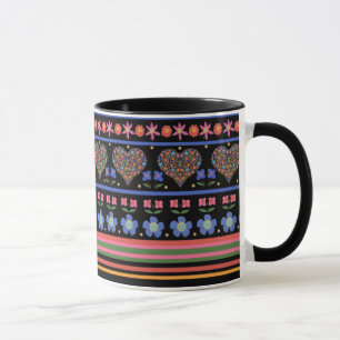 Bordure style art populaire sur la tasse de café n
