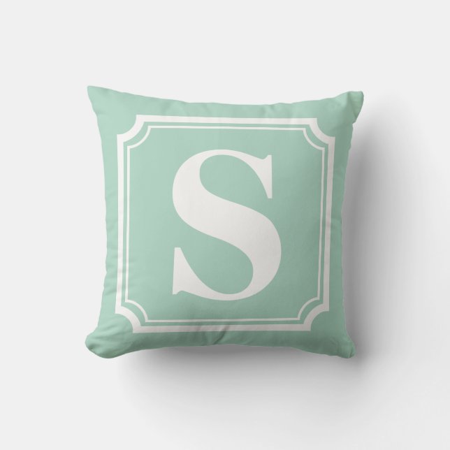 Bordure vintage | Coussin Monogramme Personnalisé  (Recto)
