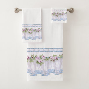 Bordure Vintage de fleurs violettes rousses