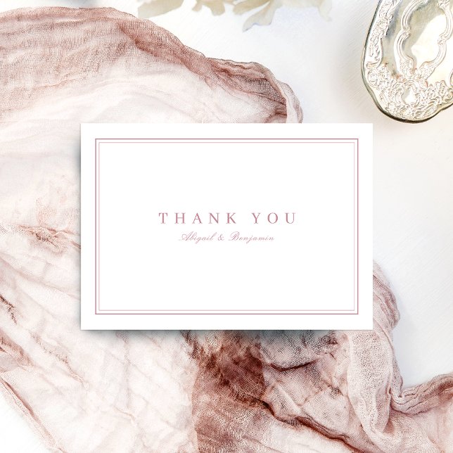 Bordures élégantes rose poussiéreuse merci minimal (Elegant borders dusty rose minimalist thank you)