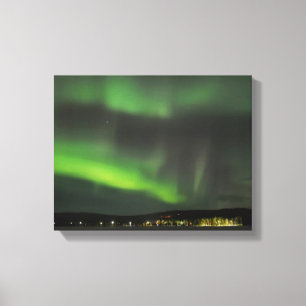 Borealis de l'aurore dans la copie de toile de
