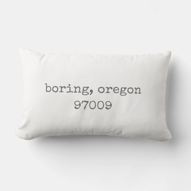 Boring, Oregon Code zip Lumbar Coussin (Recto)