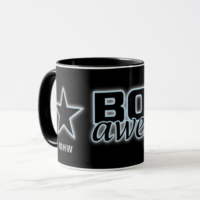 Born Awesome tasses monogrammes personnalisées (Devant gauche)