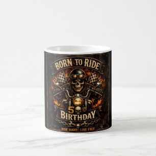 Born to Ride 50th Birthday Motorcycle Skull Mug