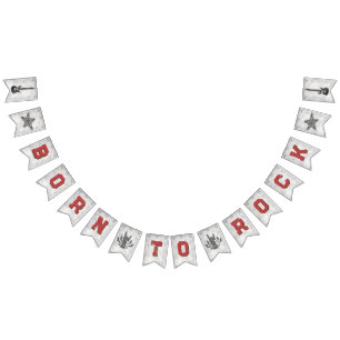 Born to Rock - Bannière de Baby shower bunker