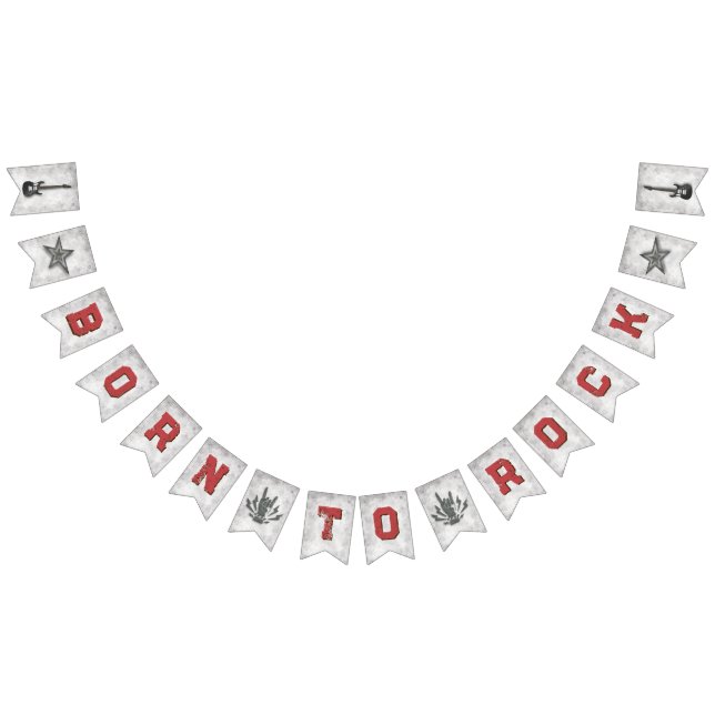 Born to Rock - Bannière de Baby shower bunker (Tout)