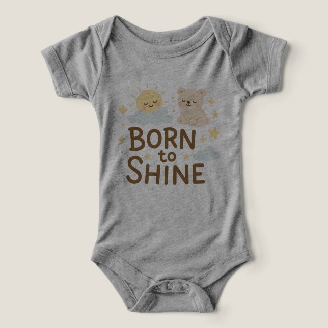 Born to Shine - Baby Sun & Cloud T-Shirt Design (Design Recto)