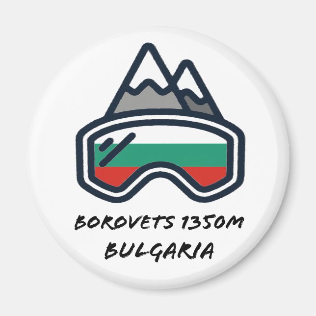 Borovets Ski Snowboard Resort Magnet (Devant)