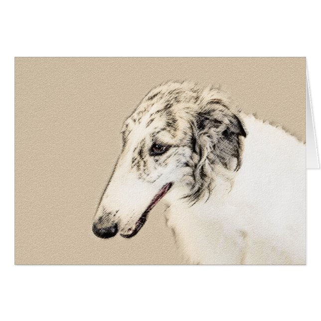 Borzoi (Argent Brindle) Peinture Chien Art origina (Devant horizontal)