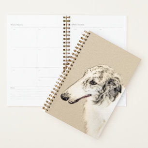 Borzoi (Argent Brindle) Peinture Chien Art origina