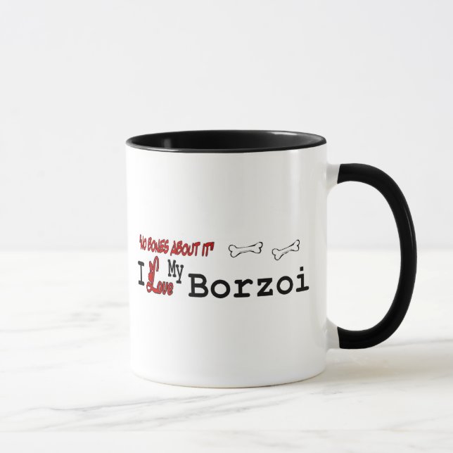 Borzoi (I Love) Mug (Droite)