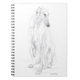 Borzoi russe Wolfhound Carnet d'art chien