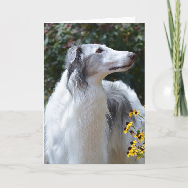 Borzoi Russe Wolfhound Carte photo d'art chien (Devant)