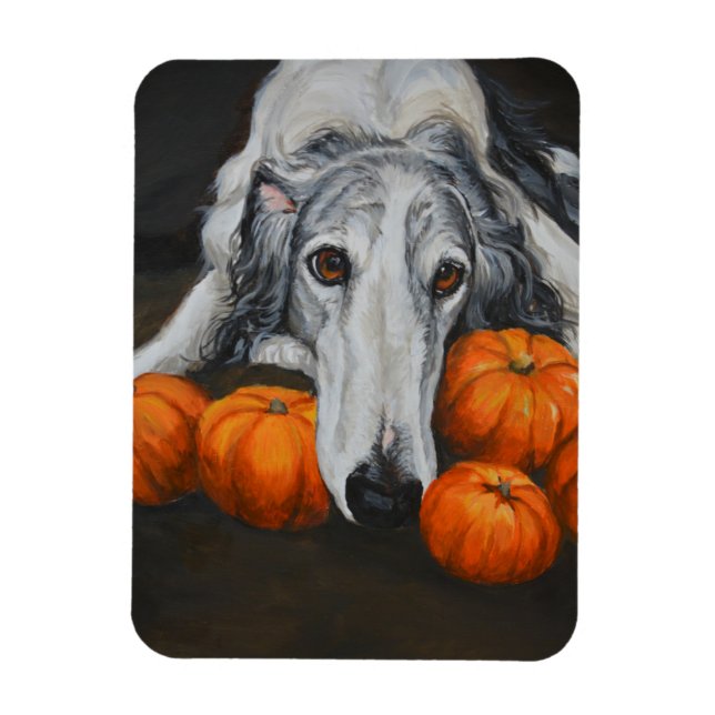Borzoi Russe Wolfhound Chien Art Magnet flexible (Vertical)