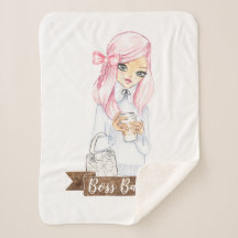 Boss Babe Jetez une couverture sherpa pour une mai