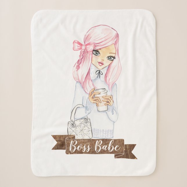 Boss Babe Jetez une couverture sherpa pour une mai (Devant)
