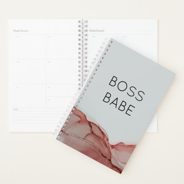 Boss Babe moderne femme's rose encre (Devant avec enveloppe)