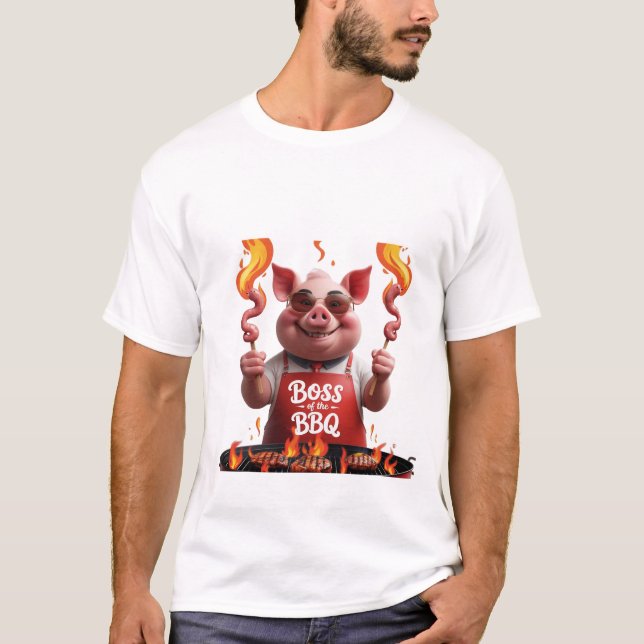 Boss BBQ - T-shirt Grillant pour papa de porc (Devant)