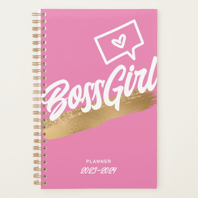 Boss Girl Pink Gold Planner (Devant)