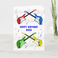 Boss Guitares Carte d'anniversaire