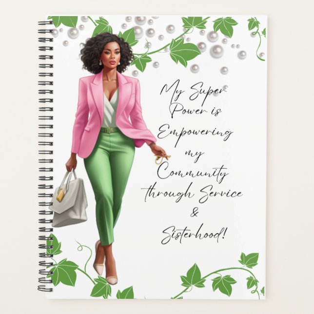 Boss Lady Chick en rose et vert - Planner (Devant)