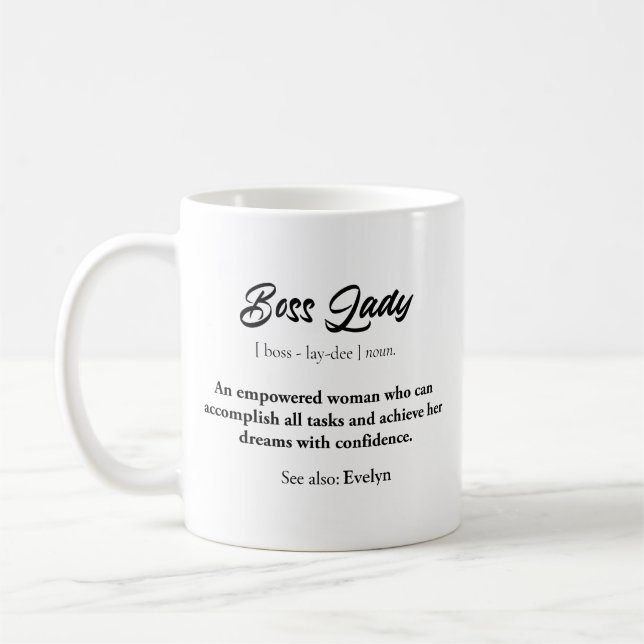 Boss Lady Mug - Un cadeau de femme, la confiance (Gauche)