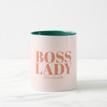 Boss Lady Retro Nom Customisé Café Mug<br><div class="desc">Boss Lady Retro Nom Customisé Café Mug</div>