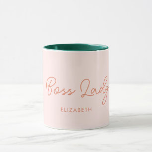 Boss Lady Retro Nom Customisé Café Mug