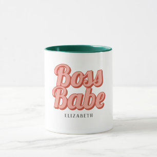 Boss Lady Retro Nom Customisé Café Mug