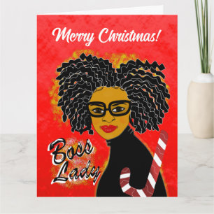Boss Lady Sucre de canne Joyeux Noël Carte de voeu
