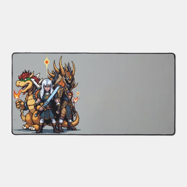 Boss Legends Desk Mat - Retro Pixel Art (Recto)