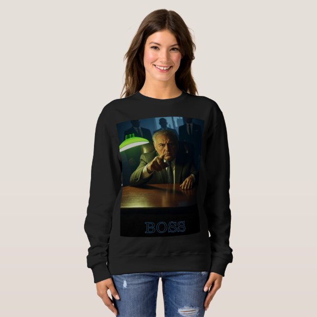 Boss w texte femmes noir sweatshirt (Devant entier)