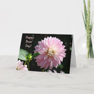 Bosses Cartes Pink Dahlia Fleurs Joyeux Boss Day!