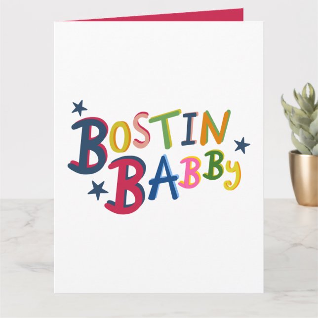 BOSTIN BABBY Black Pays Mots Nouvelle Carte Bébé (Petite plante)