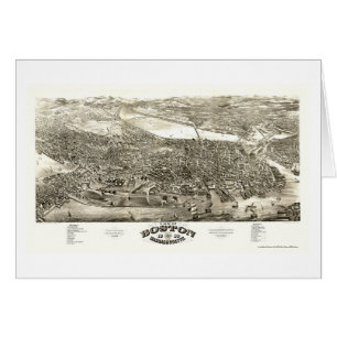 Boston, carte panoramique de mA - 1880