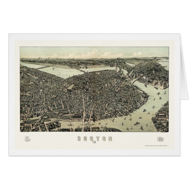Boston, carte panoramique de mA - 1899 (Devant horizontal)