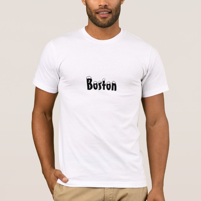 "Boston" en lettres blanches - t-shirt (Devant)