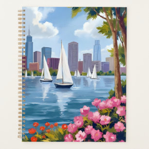 Boston Harbor Printemps   Bateau Baie Skyline de l