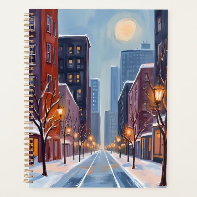 Boston Hiver | Massachusetts Ville Aquarelle (Devant)