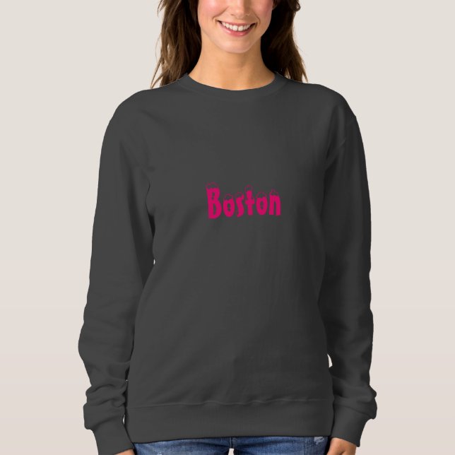"Boston" neige rose chaud - Sweat - shirt à capuch (Devant)