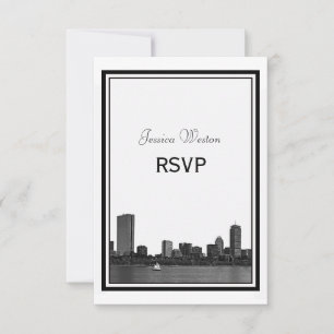 Boston Skyline Etted RSVP encadré