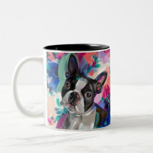 Boston Terrier Art Mug turquoise