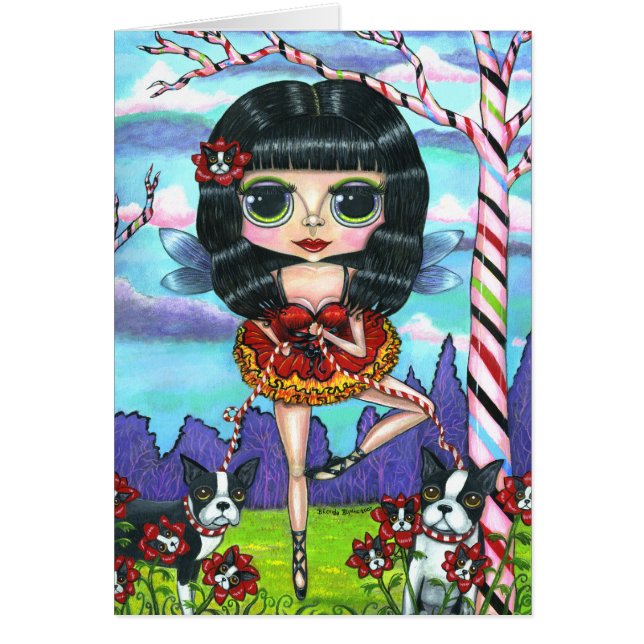 Boston Terrier Ballet Ballerina Fairy Big Eyes (Devant)